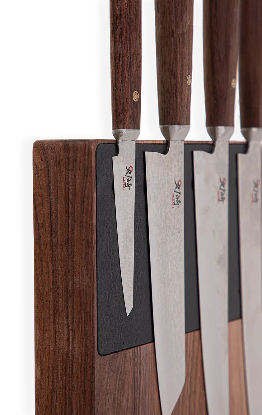 Hazaki - Bloc à couteaux - Noyer et cuir – Image 6